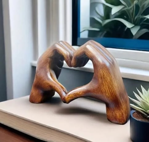๐ Handmade Heart Statue