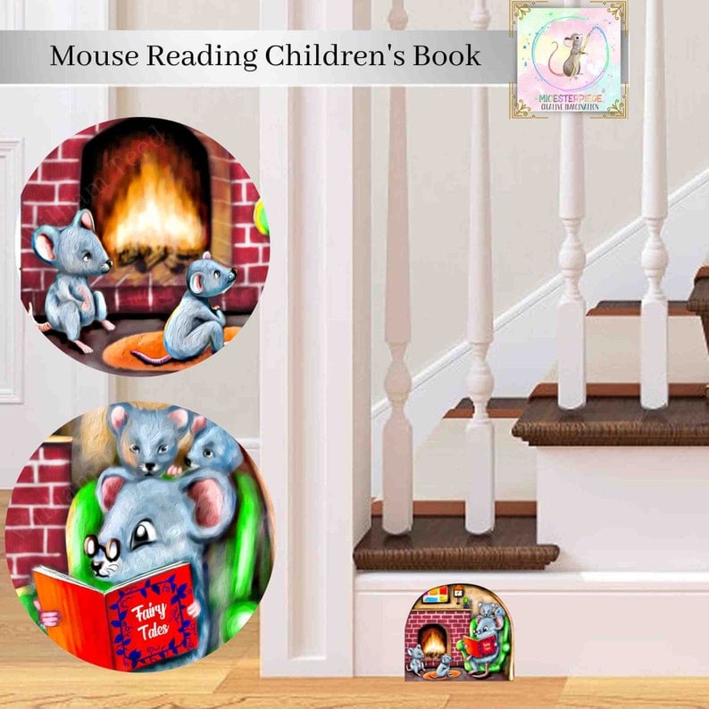 🔥Cartoon Cute Little Mouse Hole Wall Stickers Creative Bedroom Bathroom Cute House Decoration