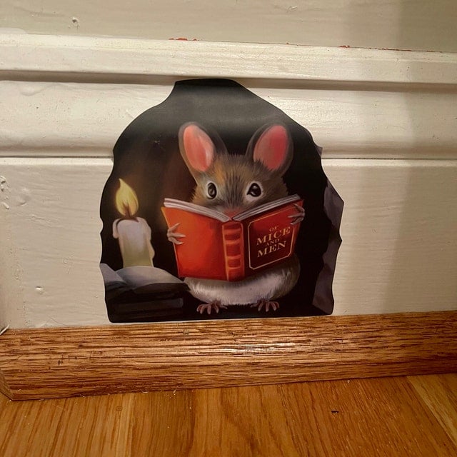 🔥Cartoon Cute Little Mouse Hole Wall Stickers Creative Bedroom Bathroom Cute House Decoration