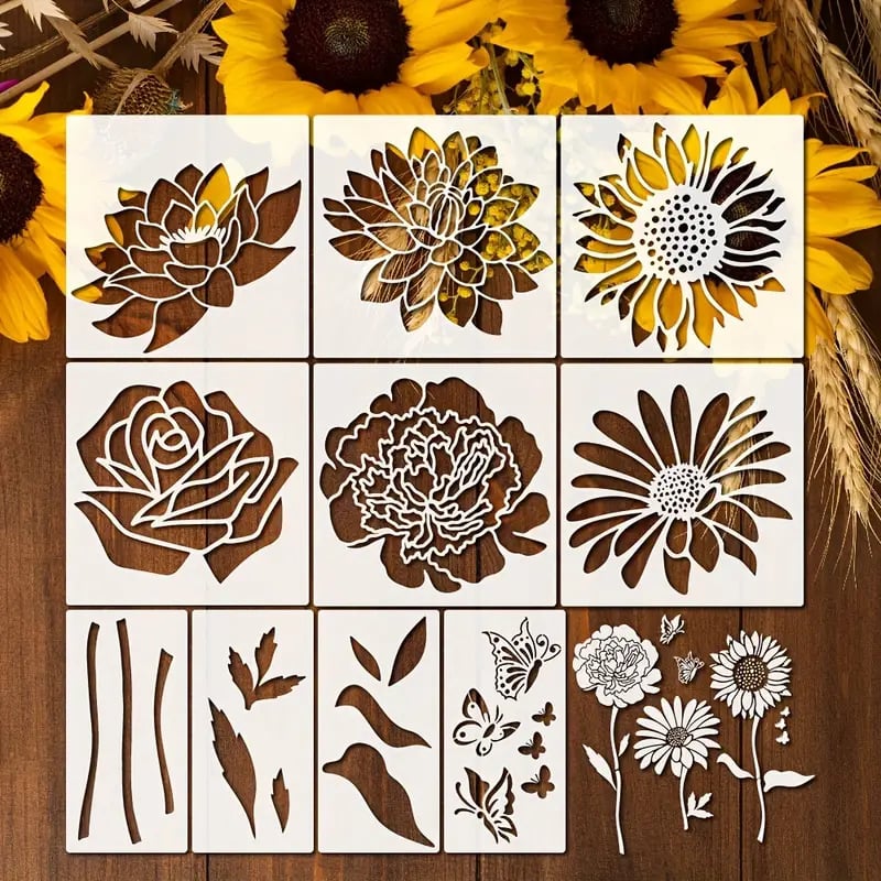 🏡Blooming Flowers Stencil Kit🌻DIY Decoration