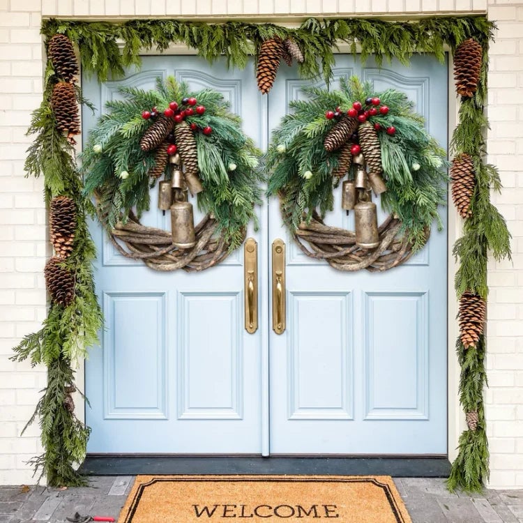 🔥armhouse Christmas Wreath, Boho Wreath, Holiday Wreath