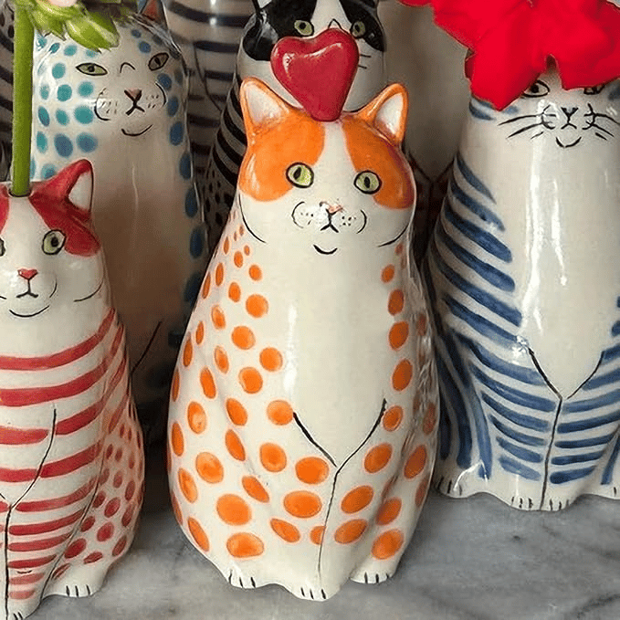 🎉Hand-Painted Cat Vase Collection