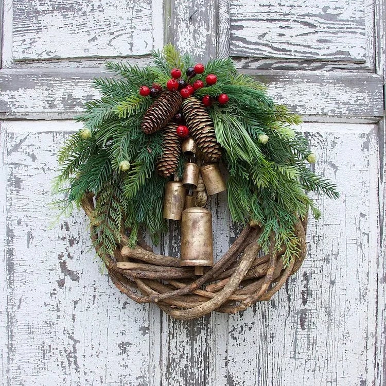 🔥armhouse Christmas Wreath, Boho Wreath, Holiday Wreath