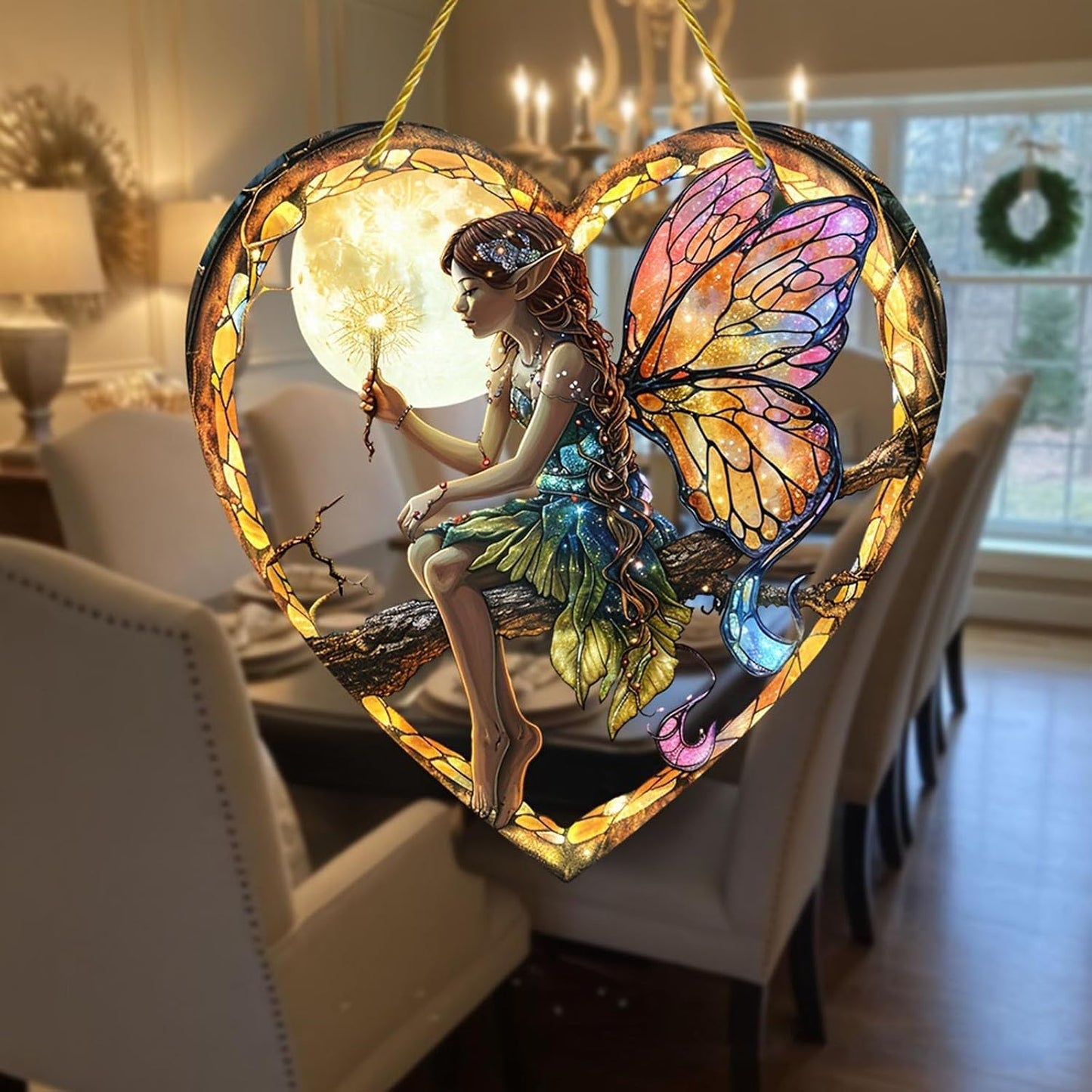 🧚Heart Shaped Window Treatments Elf Girl Light Catcher/Home Decoration /Creative Gifts