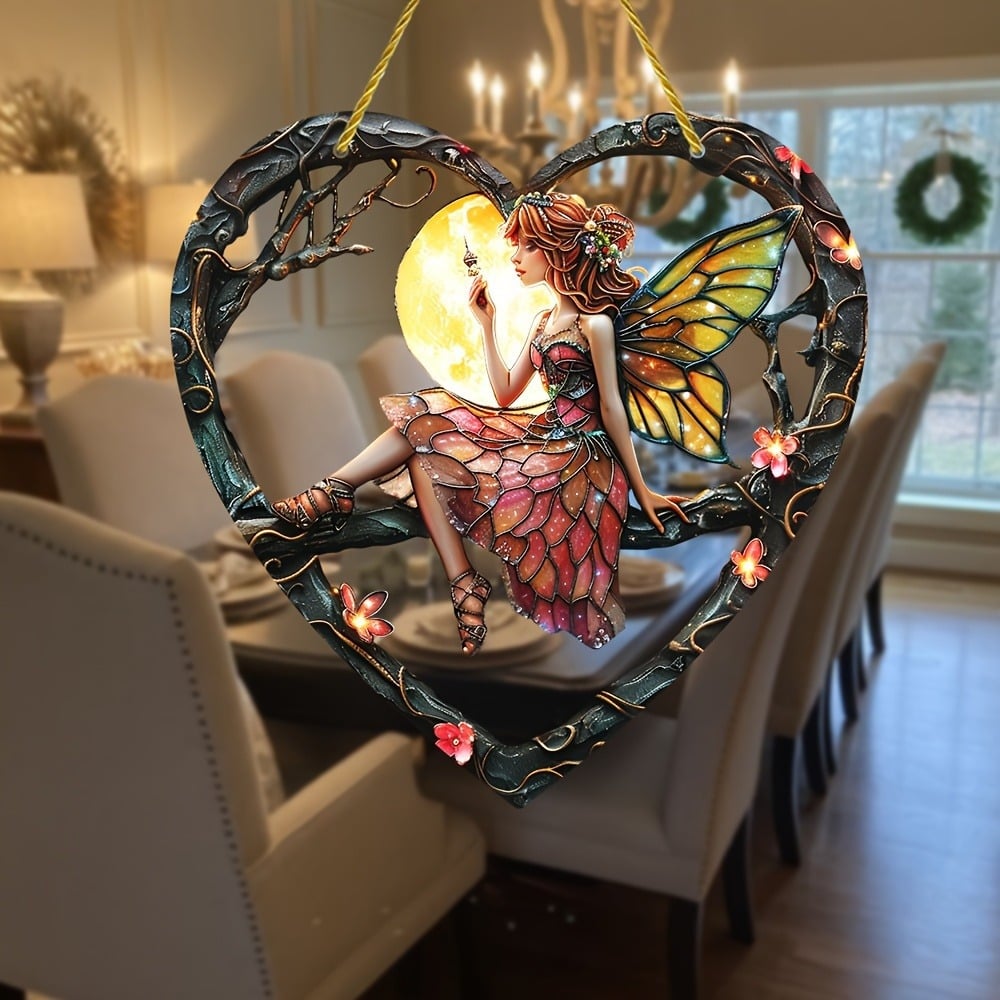 🧚Heart Shaped Window Treatments Elf Girl Light Catcher/Home Decoration /Creative Gifts