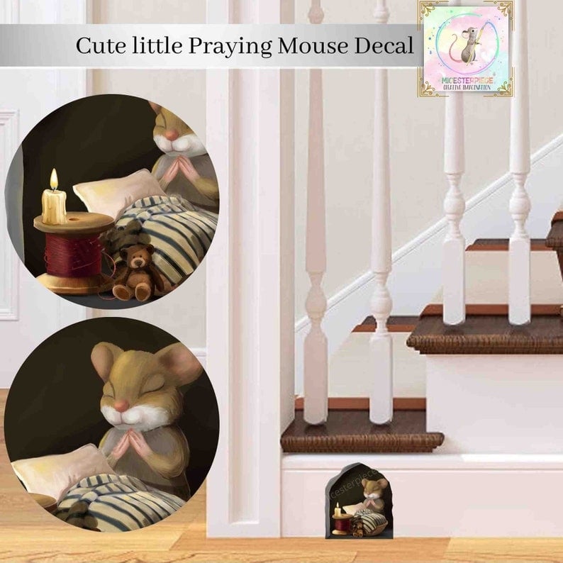 🔥Cartoon Cute Little Mouse Hole Wall Stickers Creative Bedroom Bathroom Cute House Decoration