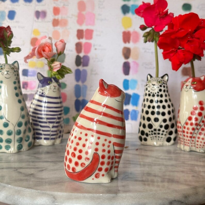 🎉Hand-Painted Cat Vase Collection